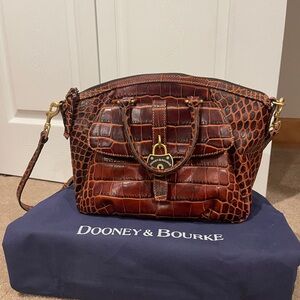 Campbell Croco Satchel - Cognac